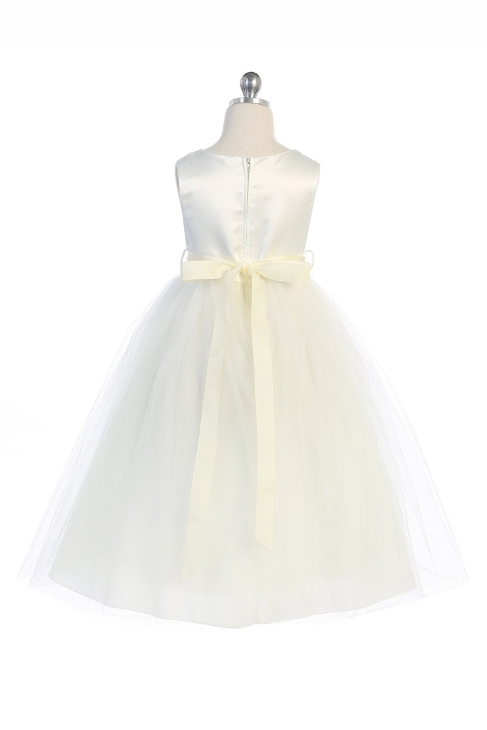 Vestido de satén plisado con cinturón