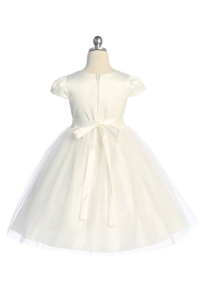 Vestido de satén plisado con cinturón