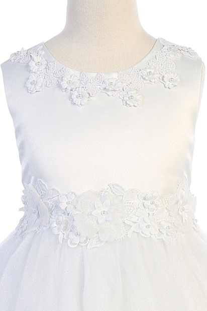 Vestido princesa con ribete floral