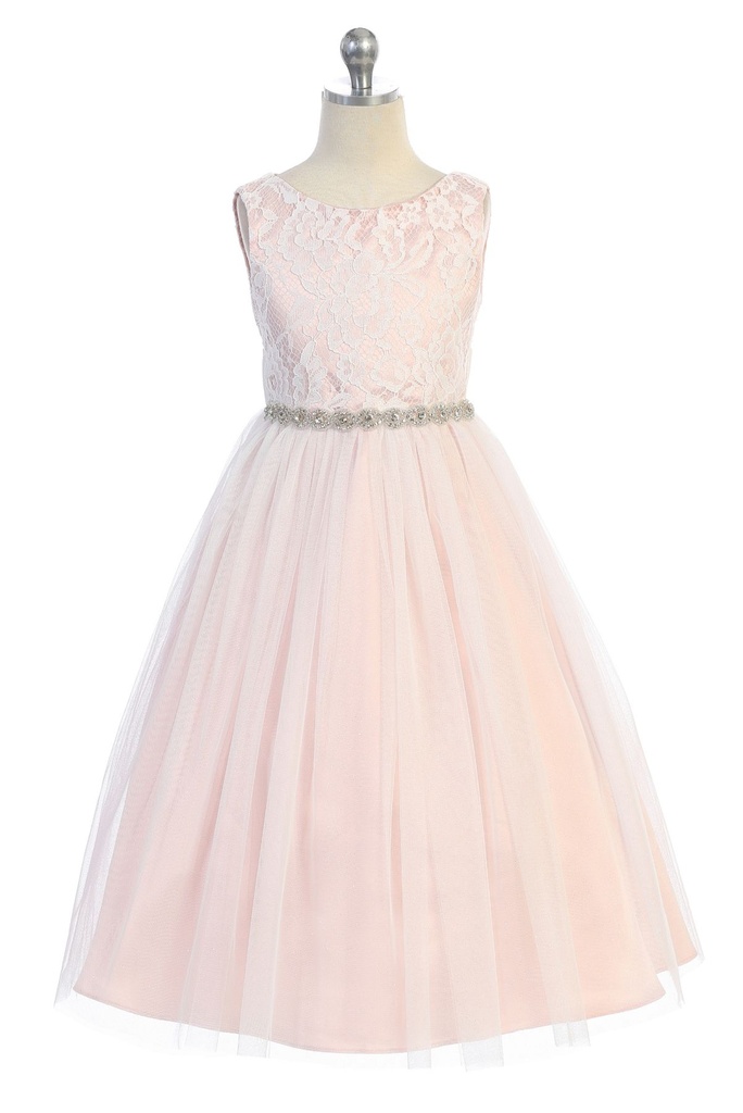 Vestido princesa con ribete floral