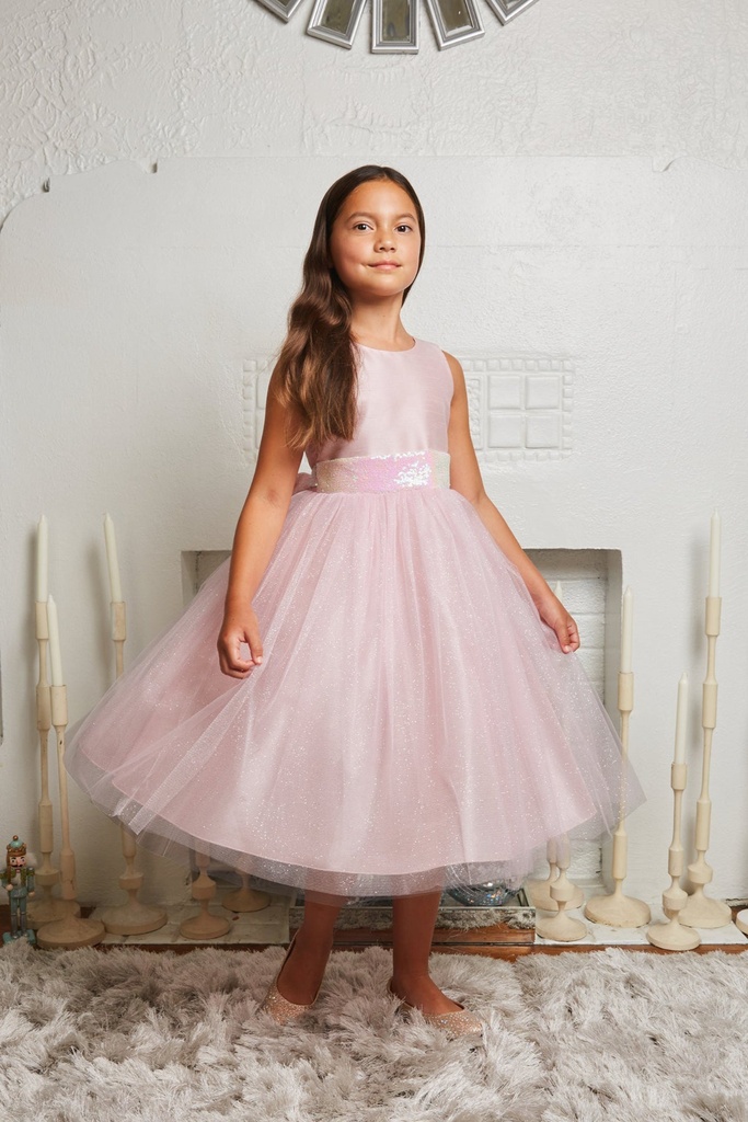 Vestido princesa con ribete floral