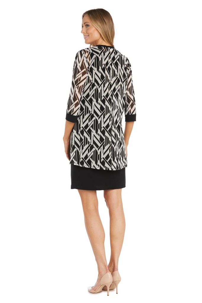 Vestido con chaqueta estampada