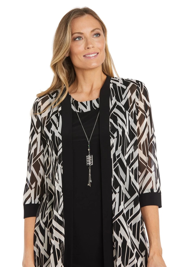 Vestido con chaqueta estampada