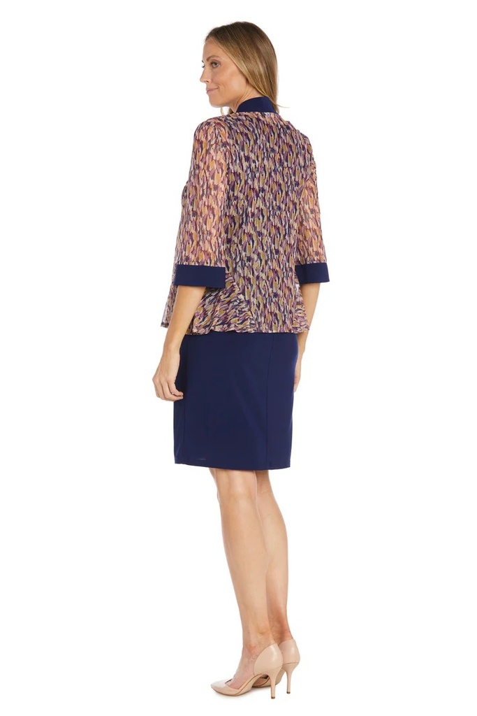 Vestido con chaqueta y collar manga 3/4