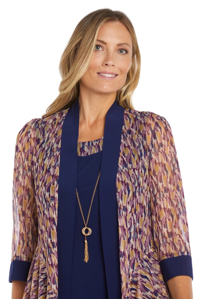 Vestido con chaqueta y collar manga 3/4