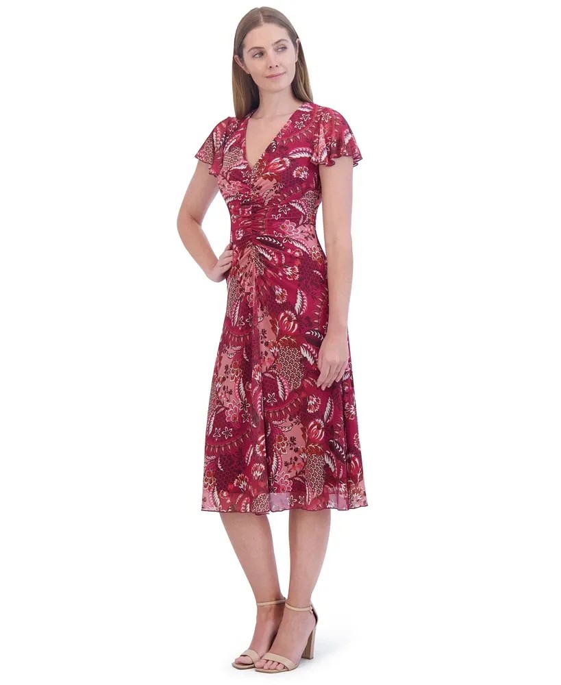 Vestido floral de manga 3/4