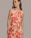 Vestido midi escote halter de cadena