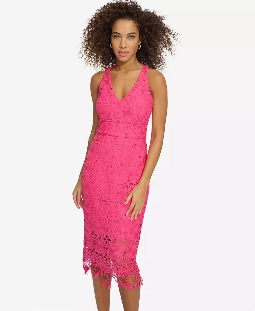 Vestido de crepé con cinturón