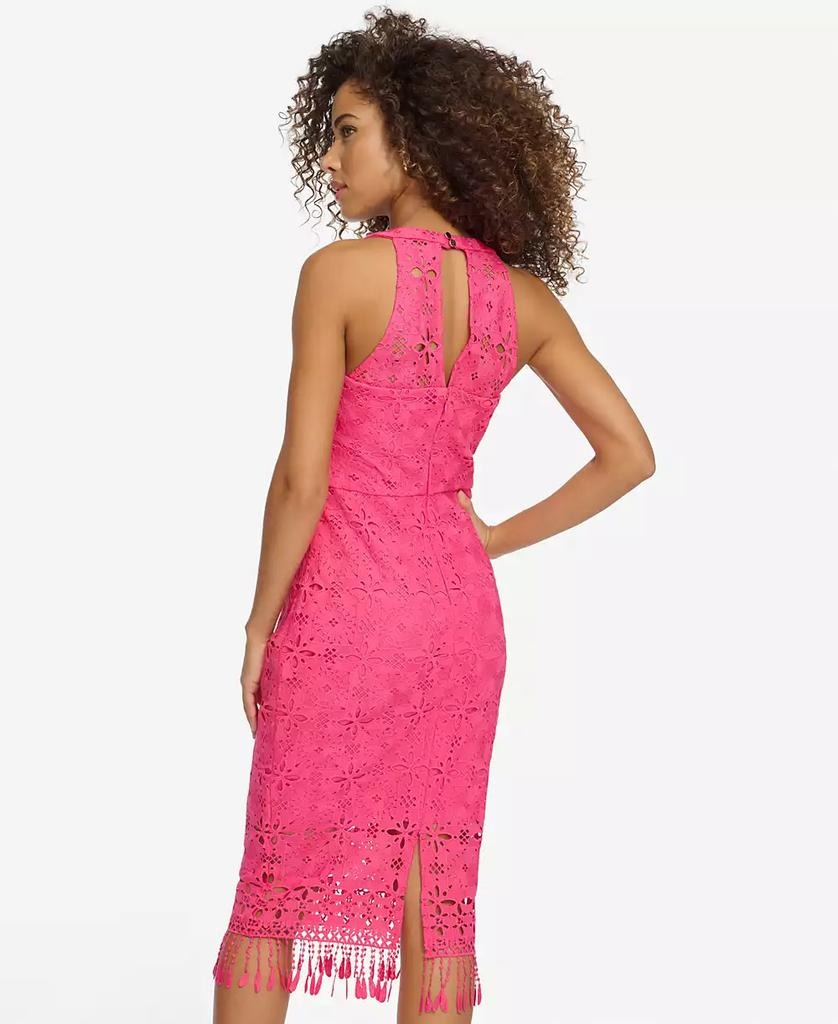 Vestido de crepé con cinturón
