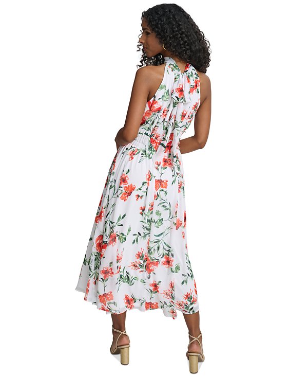 Vestido midi con estampado Pictórico