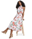 Vestido floral halter de corte A
