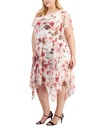 Vestido midi de gasa con escote corazón