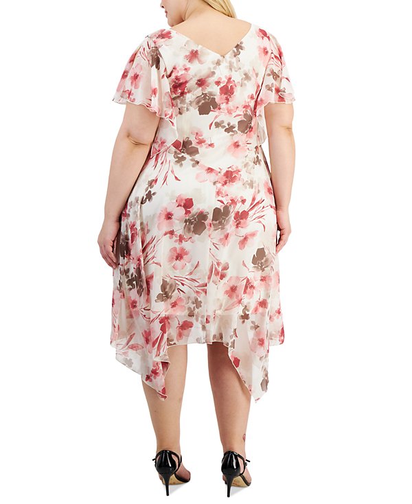 Vestido midi de gasa con escote corazón