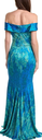 Vestido sirena de satén con volantes