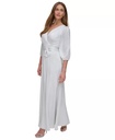 Vestido metálico de mangas abullonadas