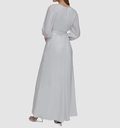 Vestido metálico de mangas abullonadas
