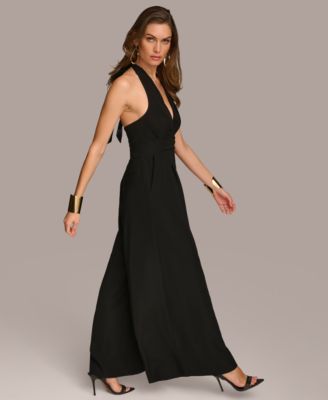 Enterizo de pierna ancha con cuello halter