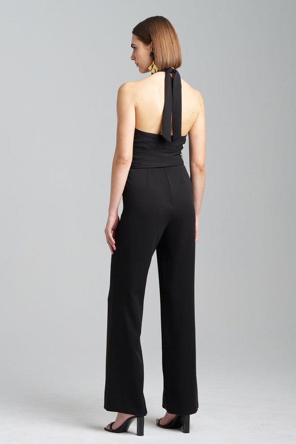 Enterizo halter de crepé liso