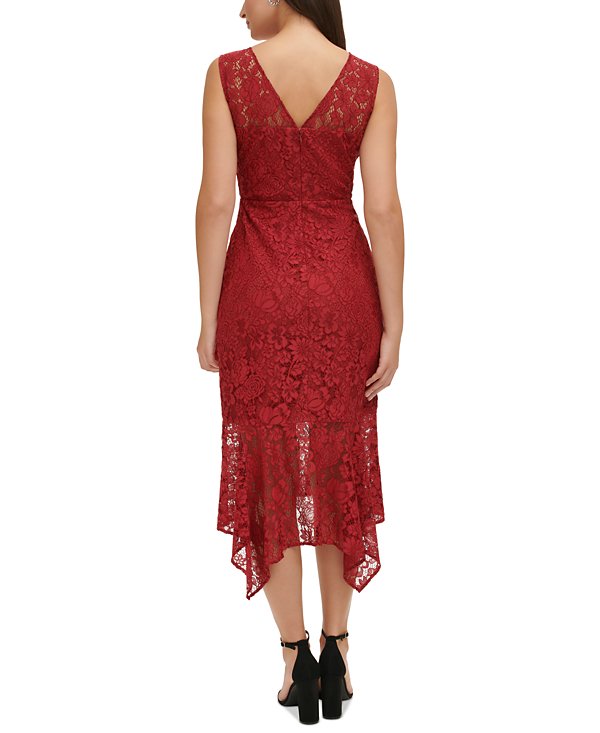 Vestido midi con dobladillo de pañuelo