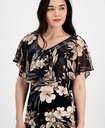 Vestido midi con capa floral