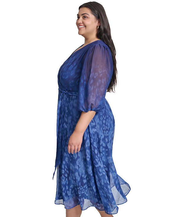 Vestido estampado con lazo en la cintura