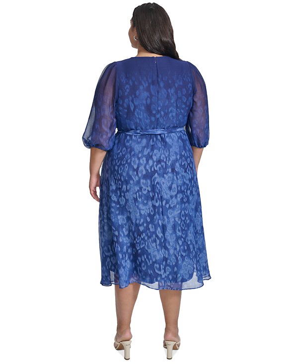 Vestido estampado con lazo en la cintura