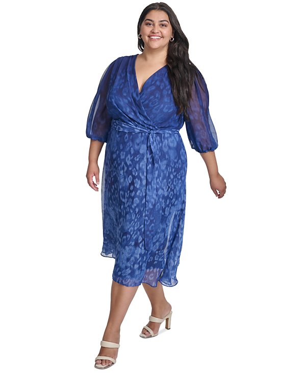 Vestido estampado con lazo en la cintura