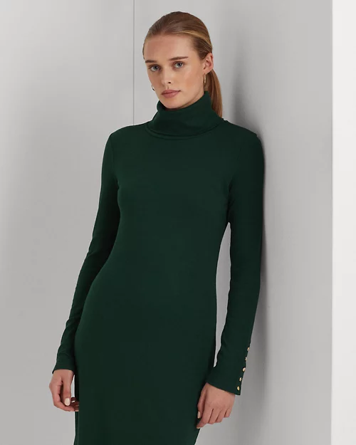 Vestido tejido de cuello alto