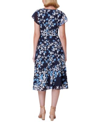 Vestido acampanado con estampado floral
