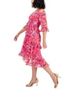 Vestido recto con cuello estampado