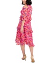 Vestido floral con volantes en capas