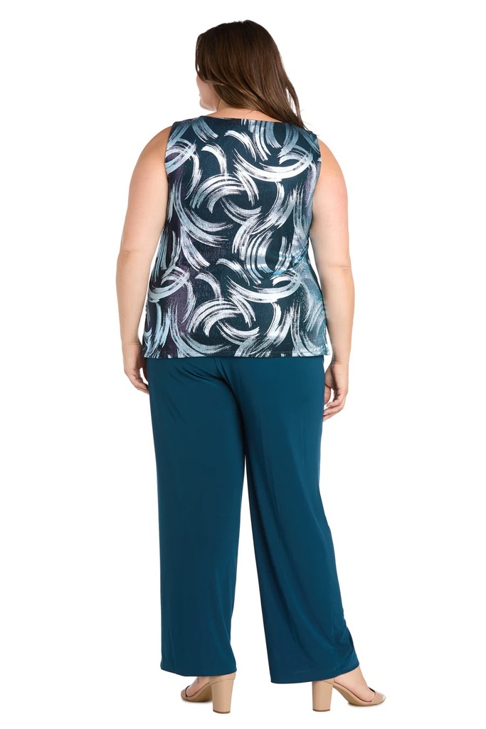 Traje de pantalón con remolino metálico