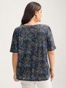 Blusa con borlas y estampado Bohemio