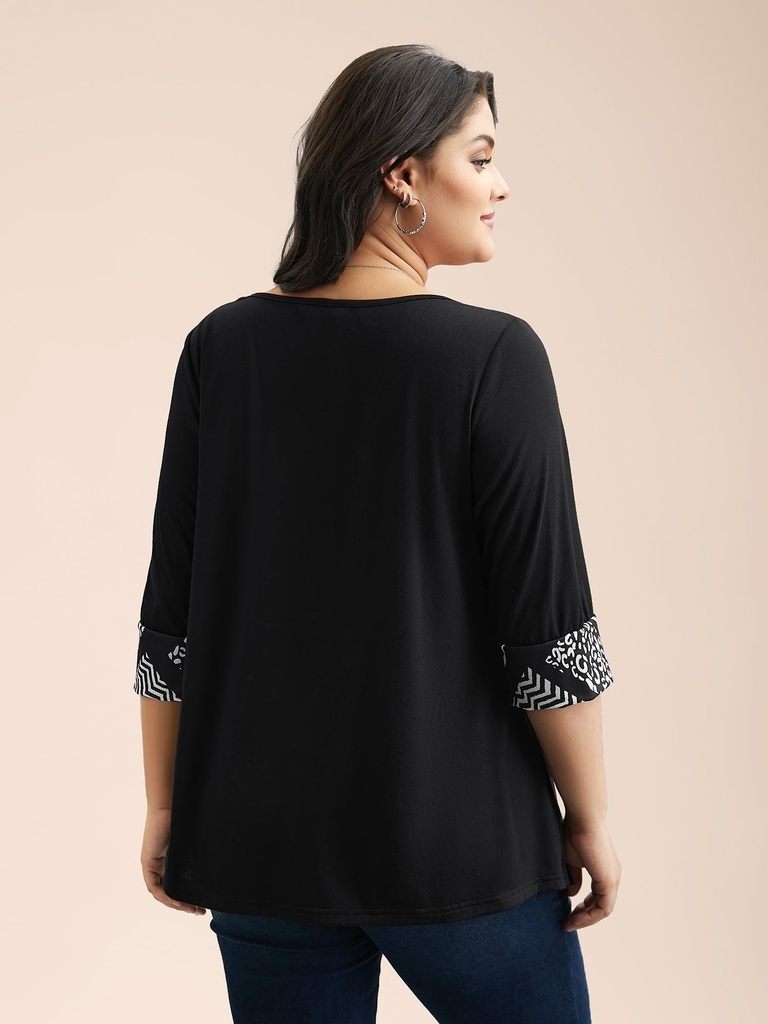 Blusa patchwork geométrica 2 en 1