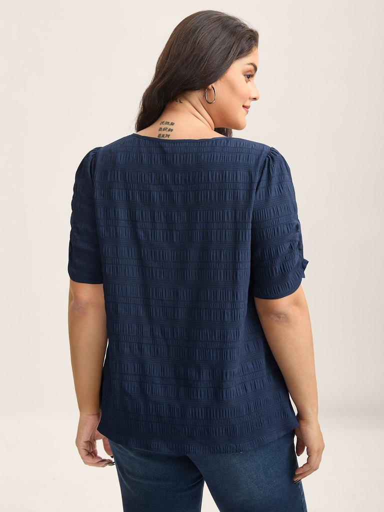 Blusa de escote cuadrado texturizada (copia)