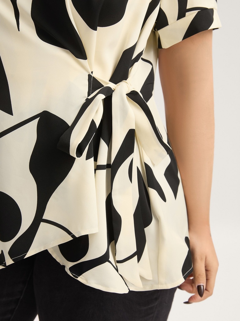 Blusa con borlas y estampado Bohemio