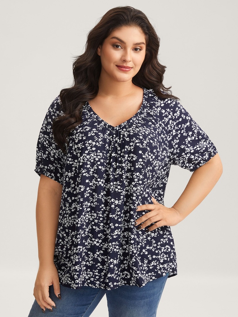 Blusa con borlas y estampado Bohemio