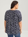 Blusa floral con escote elástico
