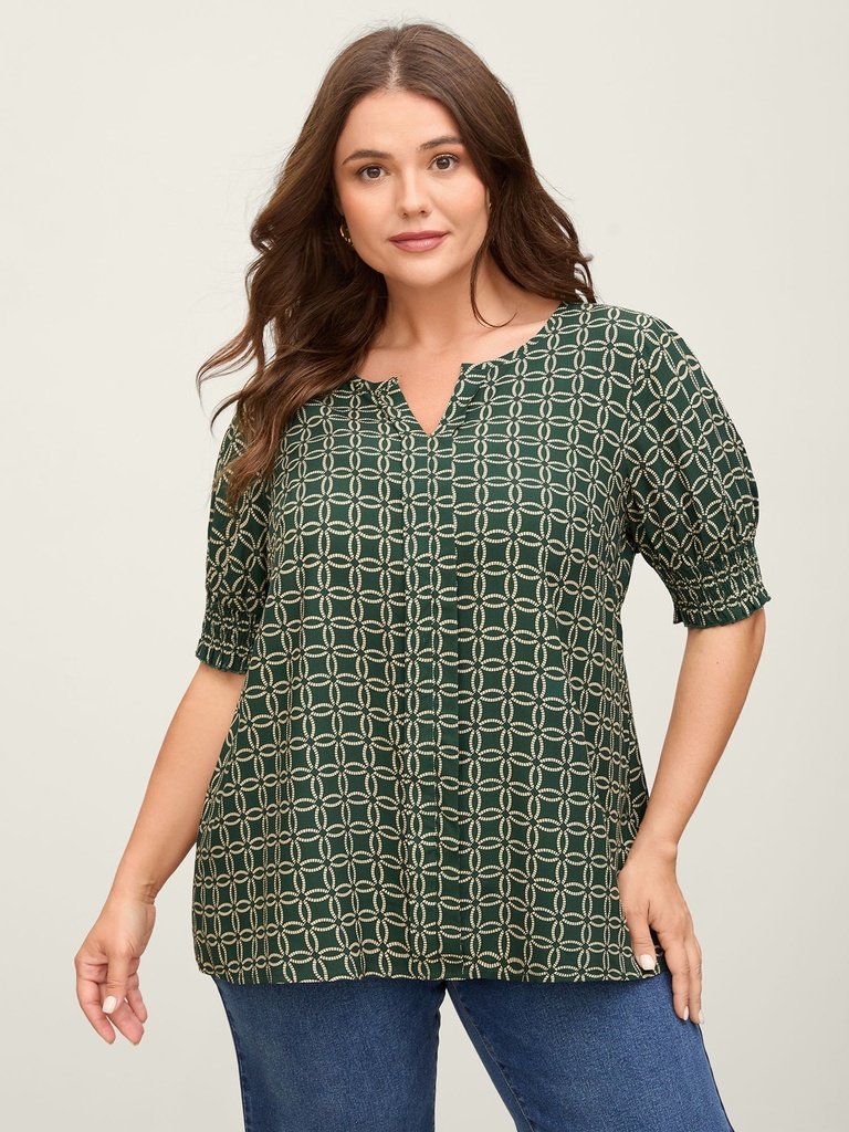 Blusa con borlas y estampado Bohemio