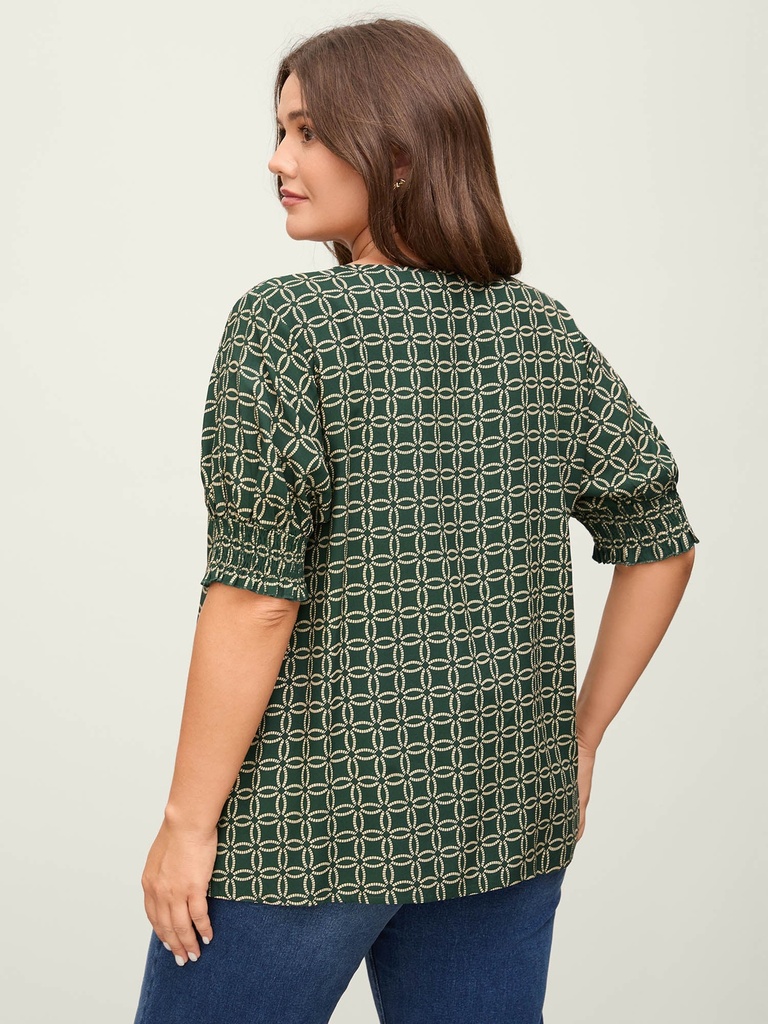 Blusa con estampado de cuadros