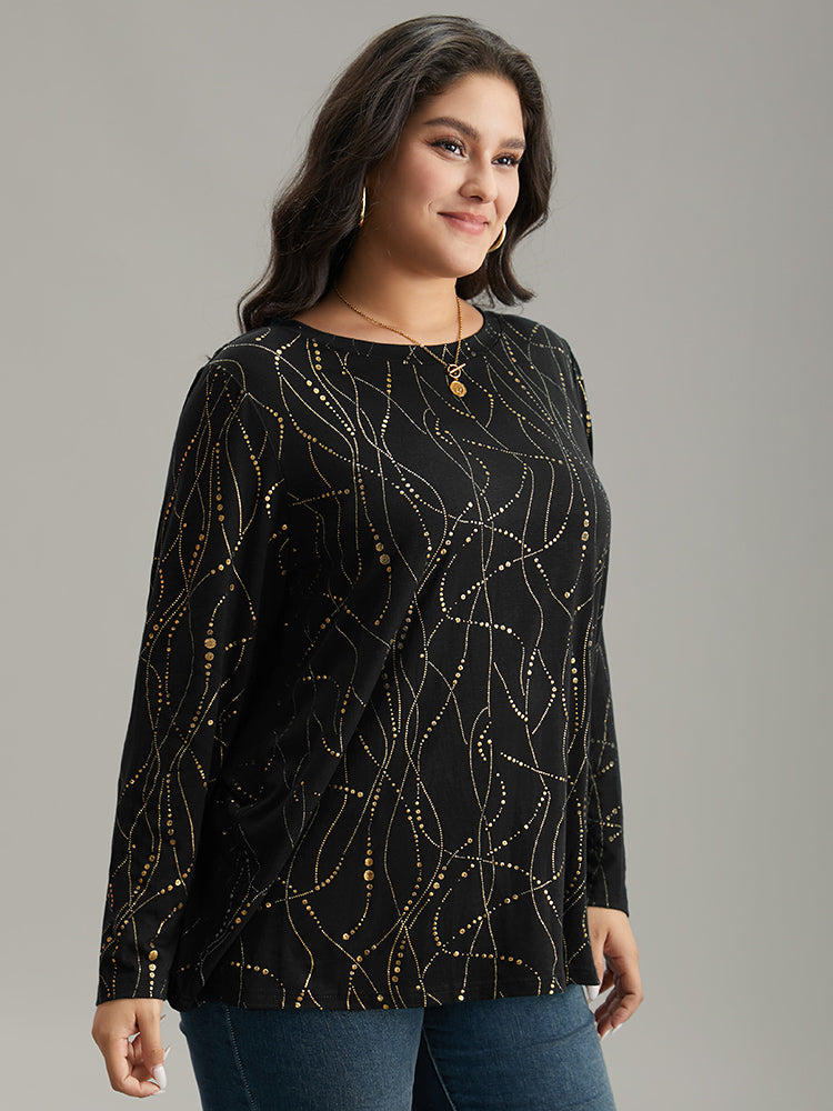 Blusa lisa con cuello en V plisado