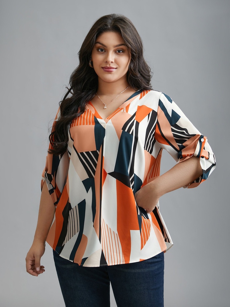 Blusa con borlas y estampado Bohemio