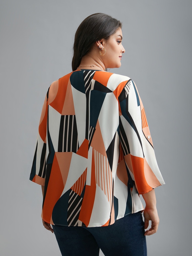 Blusa con estampado de cuadros