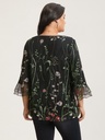 Blusa de malla de bordado floral