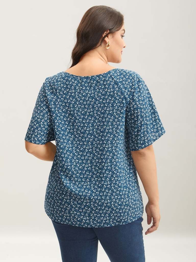 Blusa floral de mangas cortas Ditsy