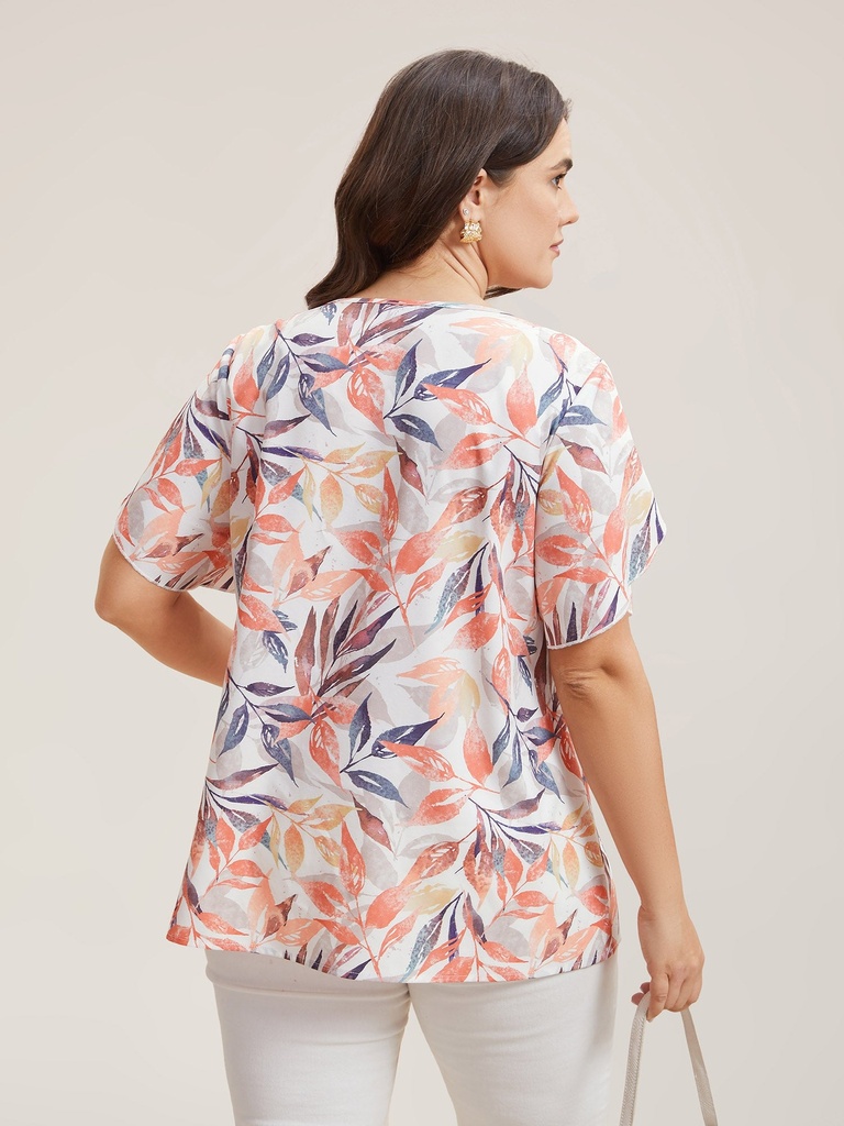 Blusa con estampado de cuadros