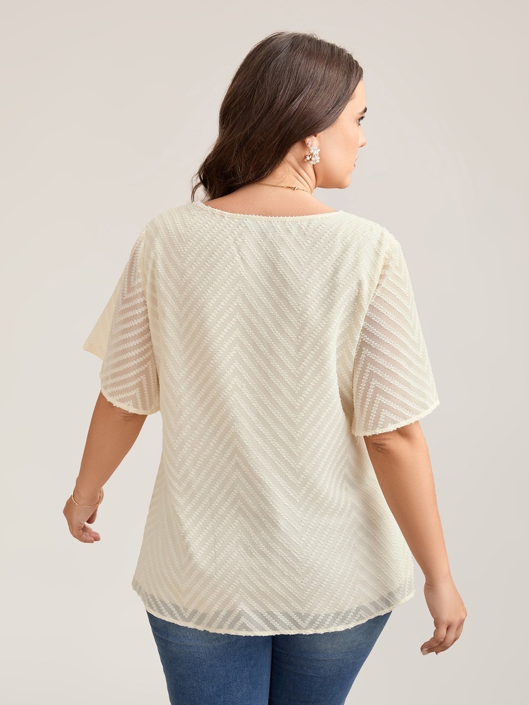 Blusa texturizada de manga corta