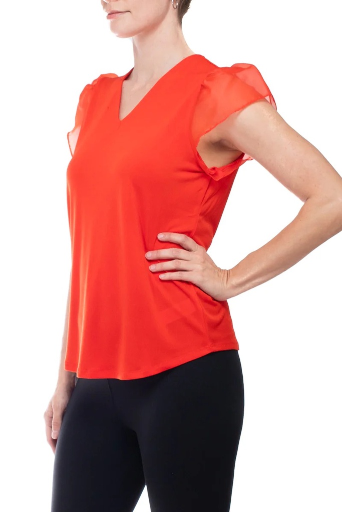 Blusa sòlida de mangas 3/4 