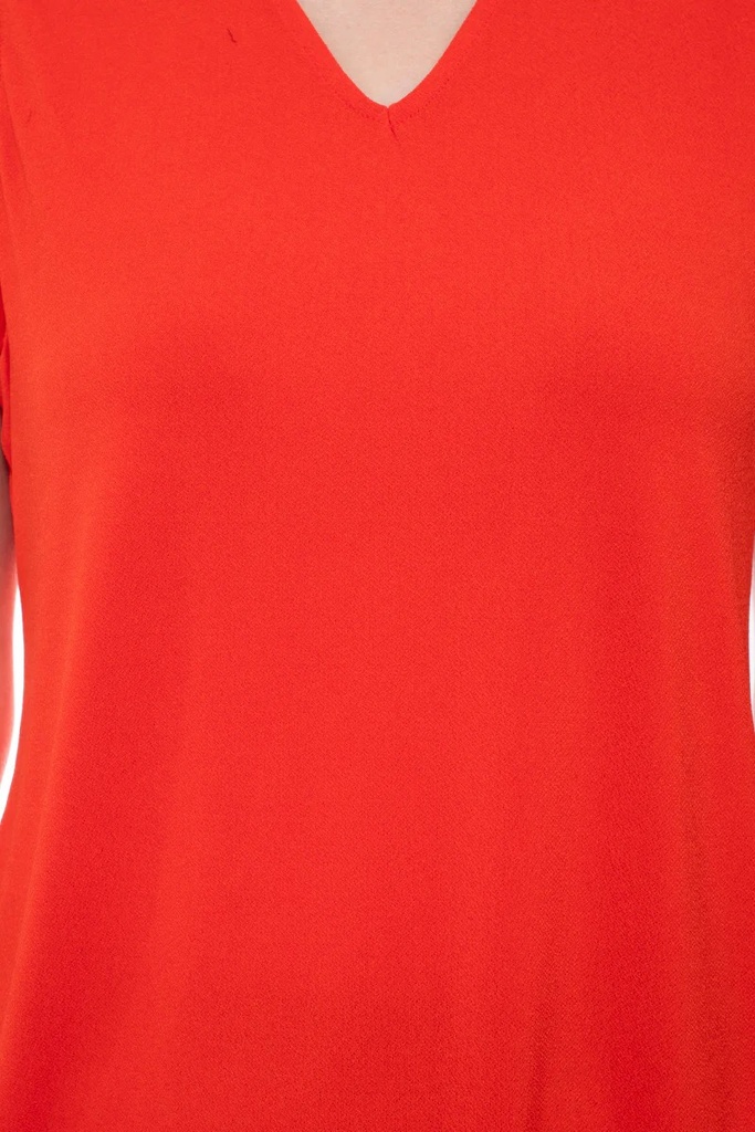 Blusa sòlida de mangas 3/4 