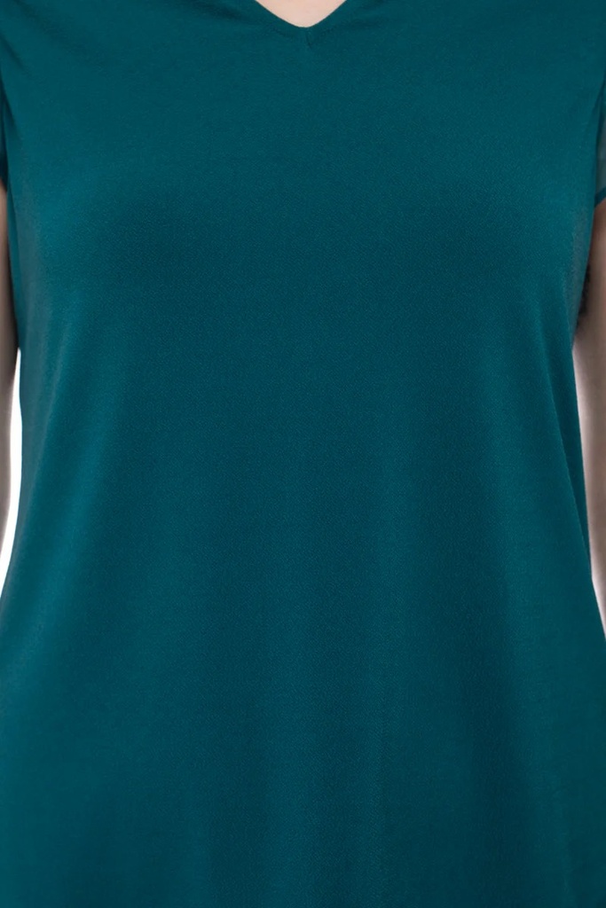 Blusa sòlida de mangas 3/4 